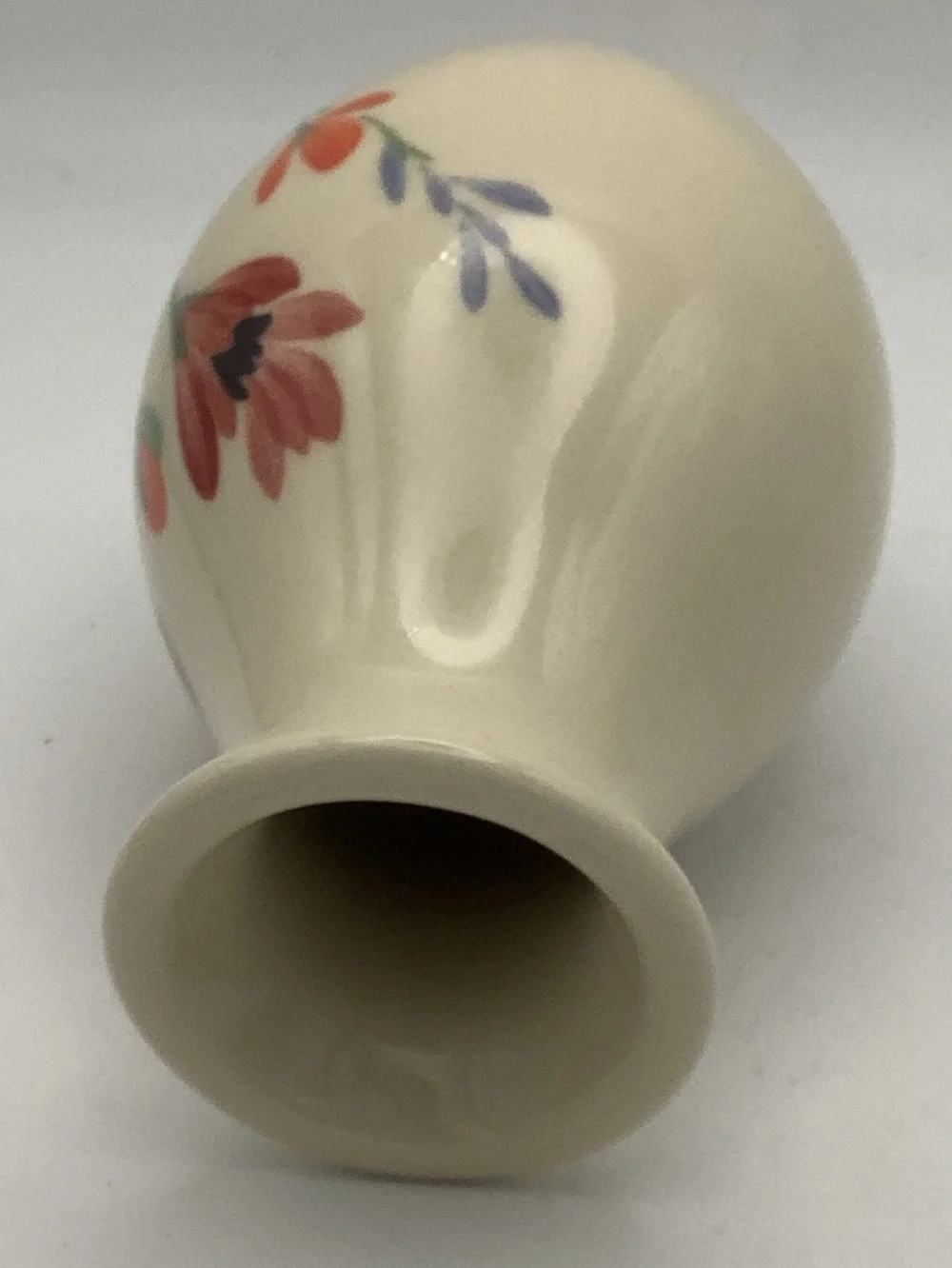 Emerson Creek Pottery Hand Painted Red Poppy Flower Design Vase